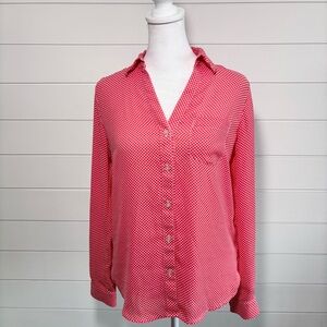 Outback Red Polka Dot Shirt Top‎ Button Sleeve Size XS